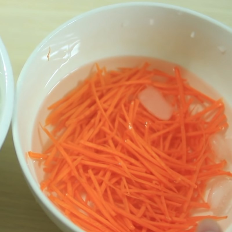 Preparing the carrots for salad
