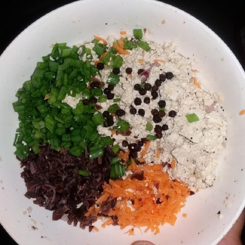 Step 3: Mashing firm tofu in a bowl