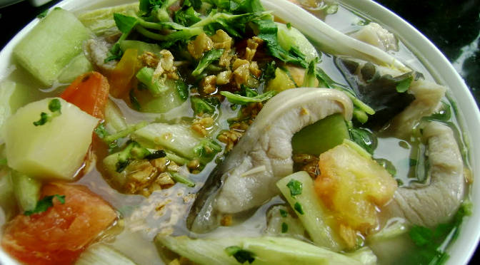 Hướng dẫn nấu canh chua bông so đũa cá basa dân dã 4 Các bước nấu canh chua bông so đũa chuẩn vị