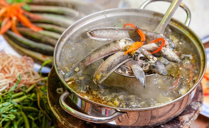 Hướng dẫn nấu canh chua cá kèo lá giang thơm ngon 5 Canh chua cá kèo lá giang thường nấu cùng với mau muống chẻ và giá đỗ