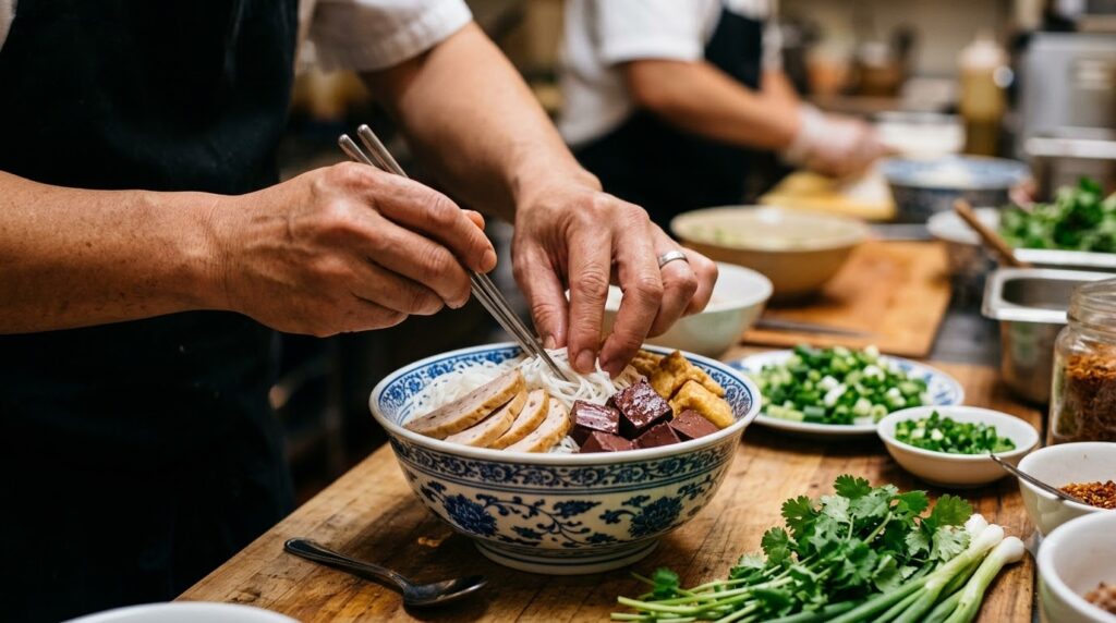 Trình Bày Nguyên Liệu Bún Riêu Cua
