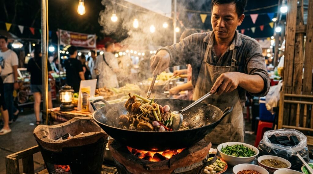Các Bước Làm Món Vịt Ôm Sấu Thơm Ngon, Không Bị Hôi 3 Xào thịt vịt với sả