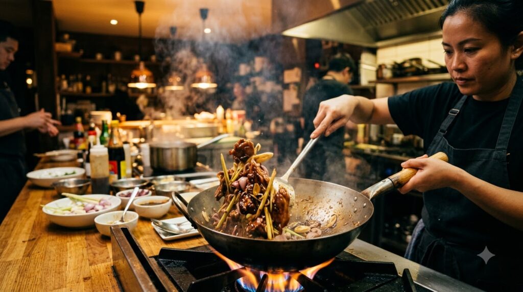 Xào thịt vịt với sả
