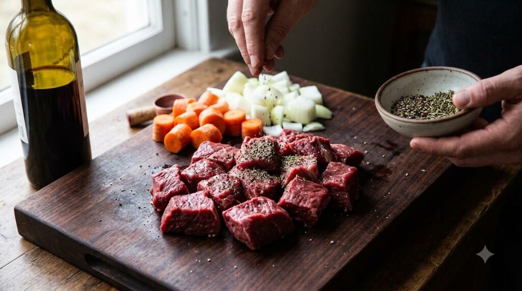 bò sốt vang - hướng dẫn