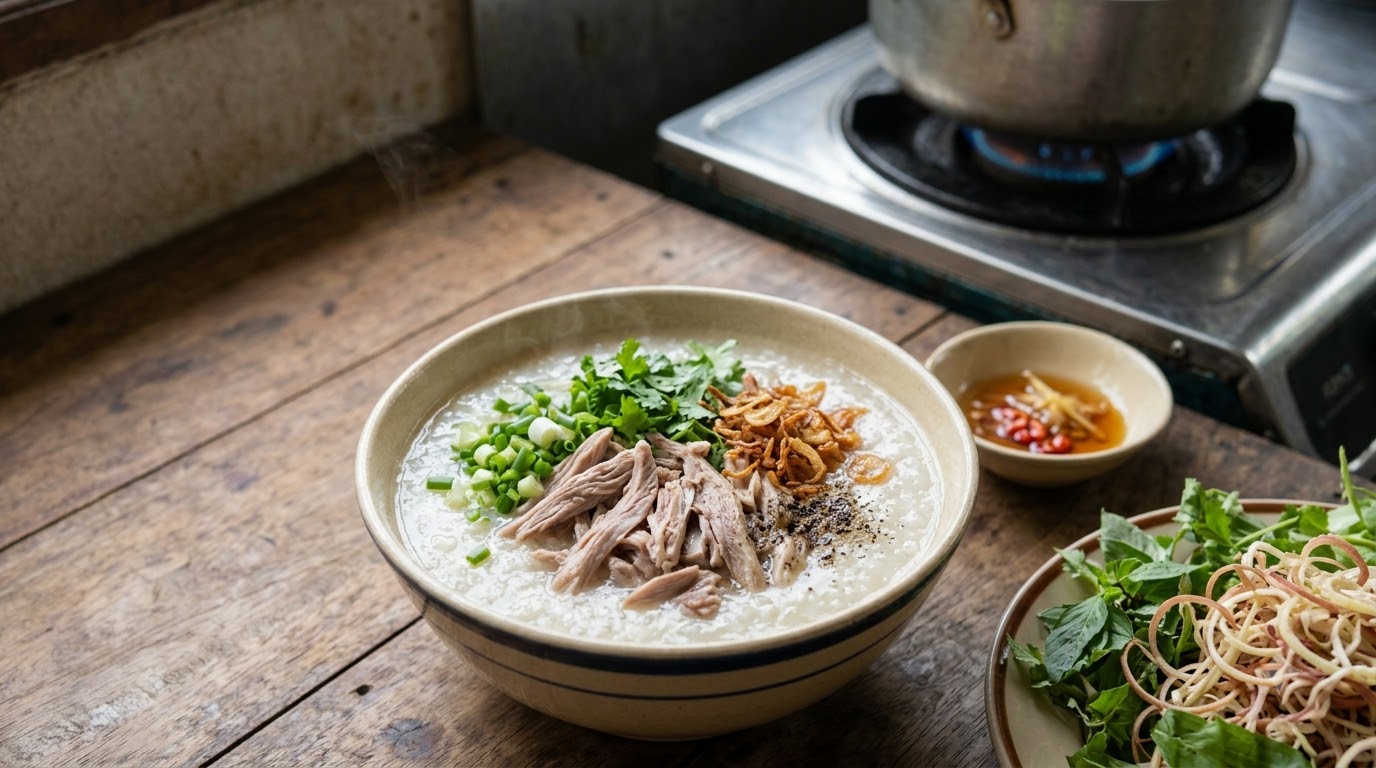 cháo vịt - kết quả thành phẩm cháo vịt - kết quả thành phẩm