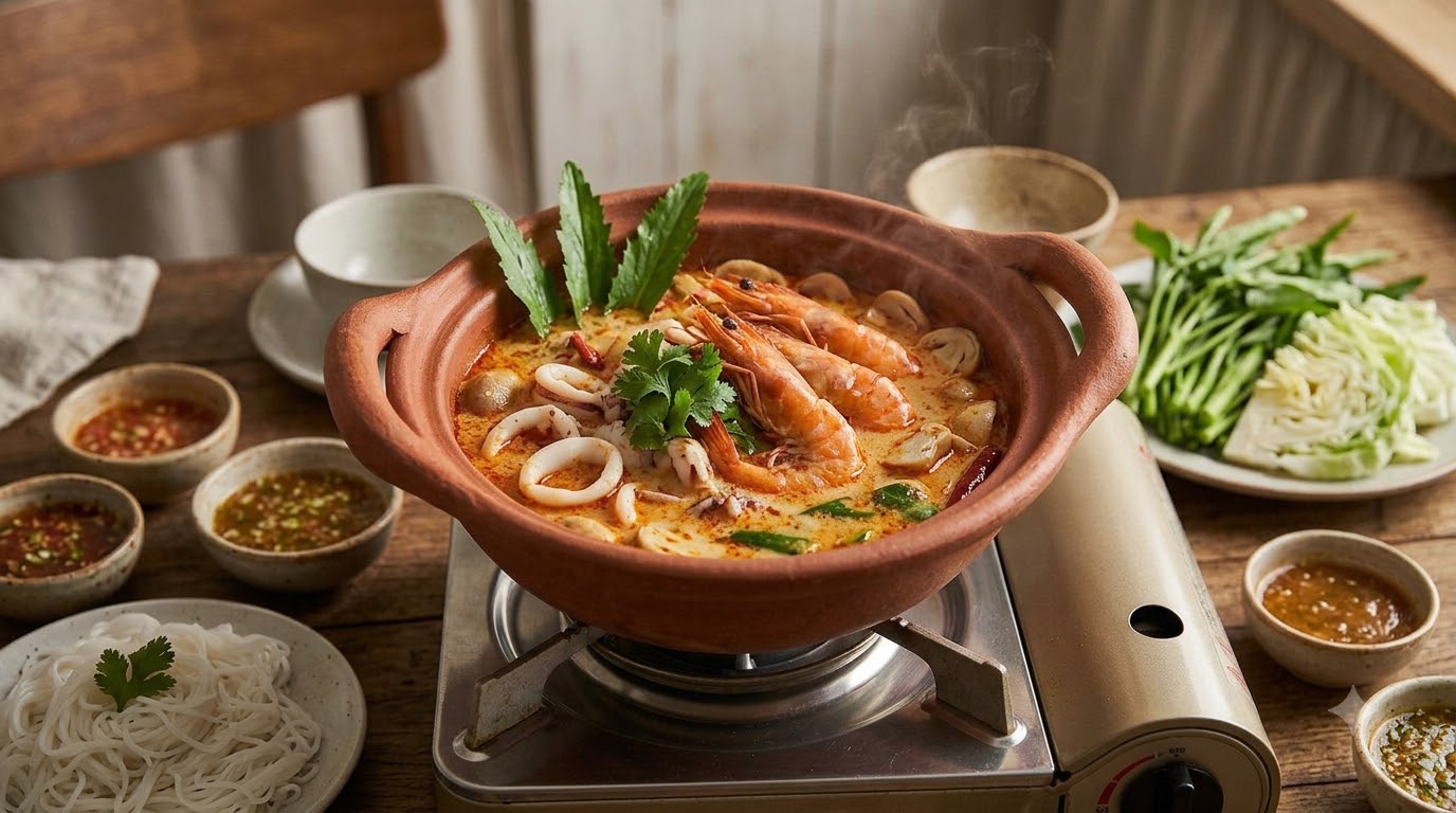 lẩu thái tomyum - các bước thực hiện chi tiết