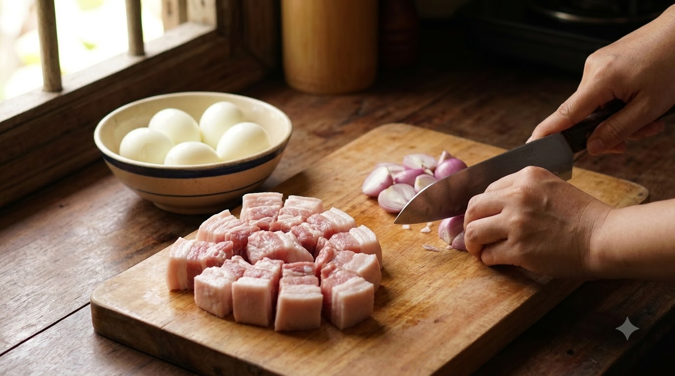 thịt kho trứng - kết quả thành phẩm