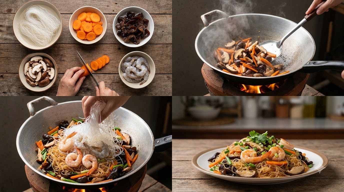 miến xào - tổng quan và chuẩn bị miến xào - tổng quan và chuẩn bị