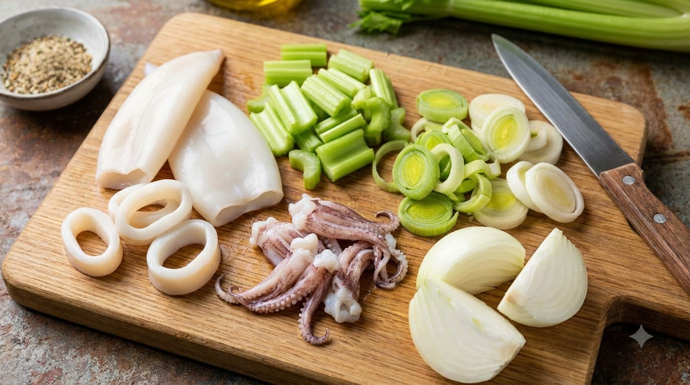 mực xào - kết quả thành phẩm