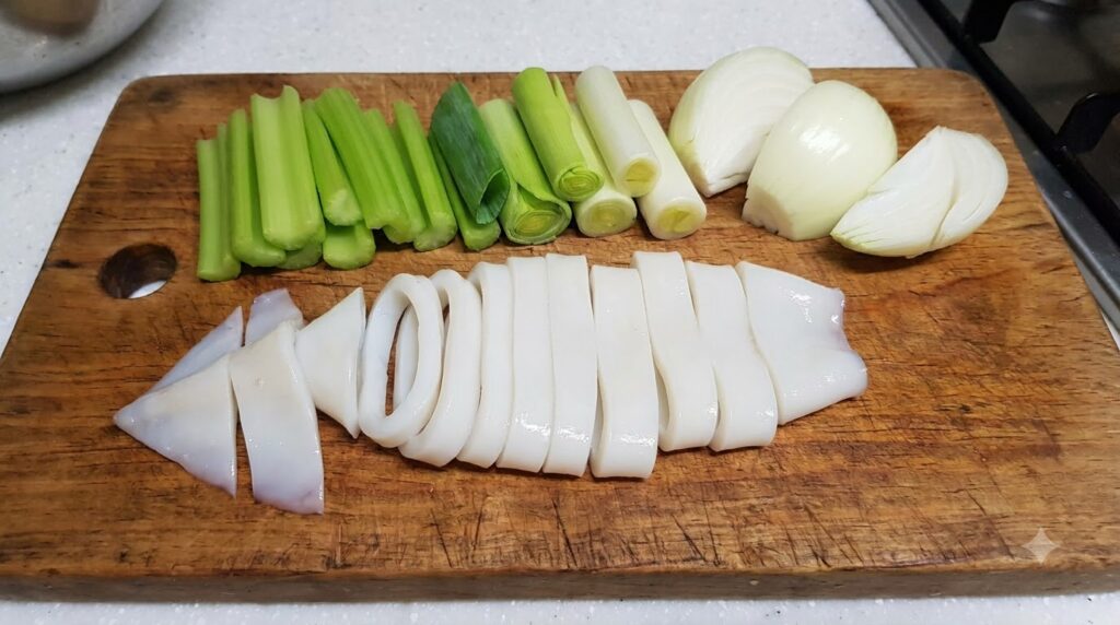 mực xào - hướng dẫn