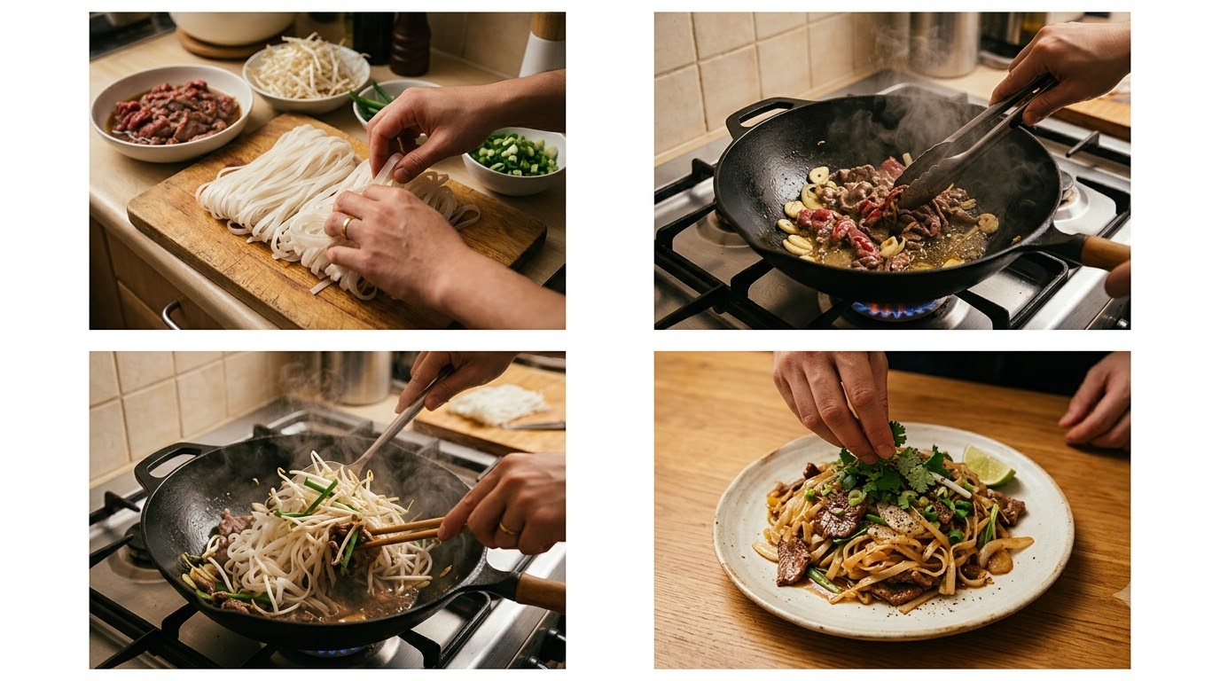 phở xào - các bước thực hiện chi tiết phở xào - các bước thực hiện chi tiết