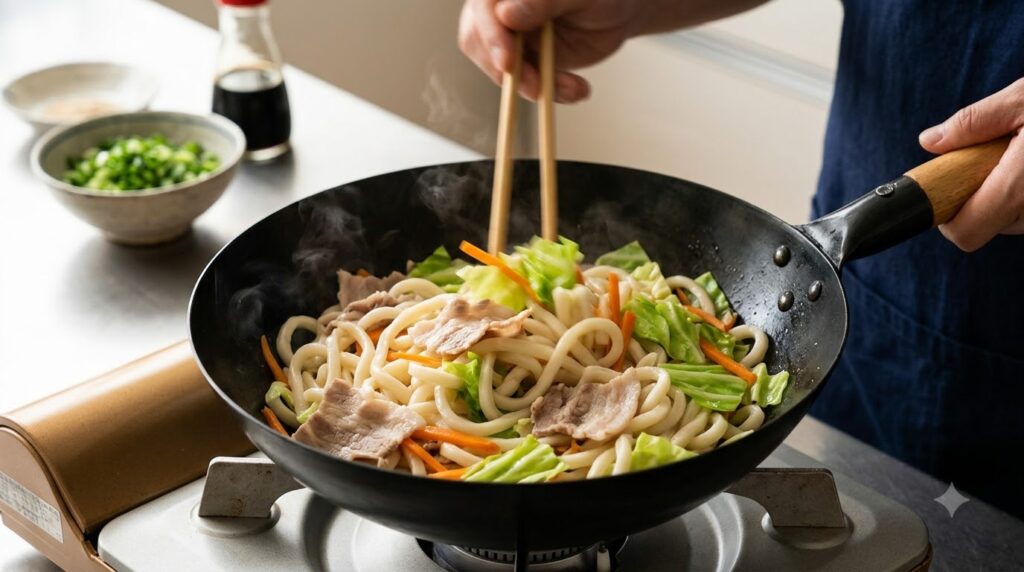 Cách làm udon xào Nhật Bản: Cách chế biến thơm ngon, đúng đặc trưng món ăn 1 cách làm udon xào Nhật Bản - các bước thực hiện chi tiết