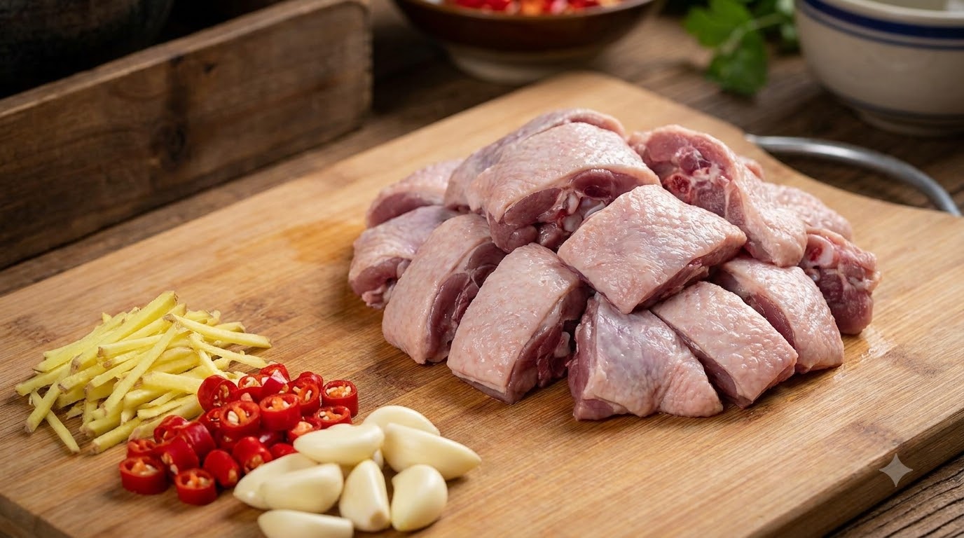 vịt kho gừng - kết quả thành phẩm vịt kho gừng - kết quả thành phẩm