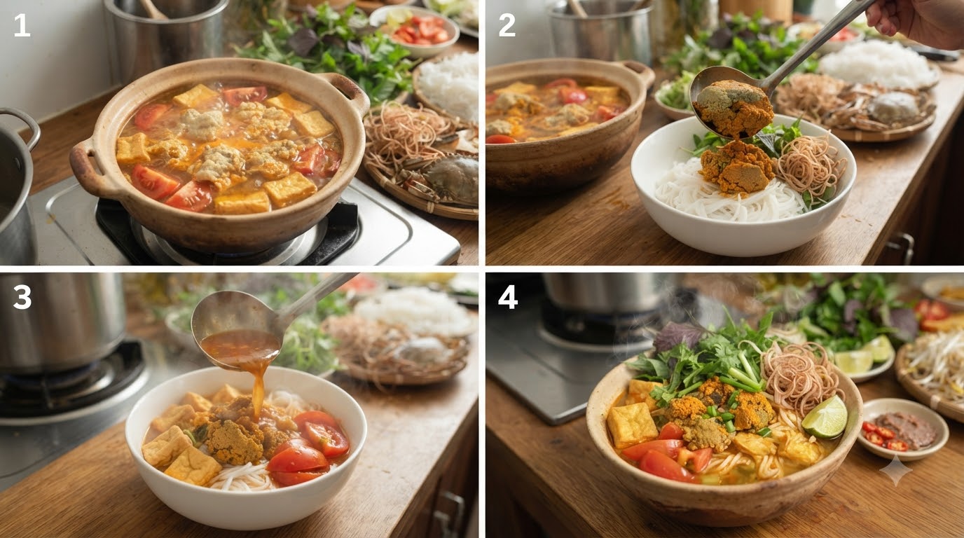 cách nấu bún riêu cua - kết quả thành phẩm cách nấu bún riêu cua - kết quả thành phẩm