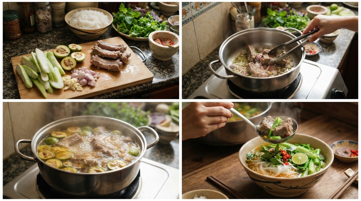 bún sườn chua - kết quả thành phẩm bún sườn chua - kết quả thành phẩm