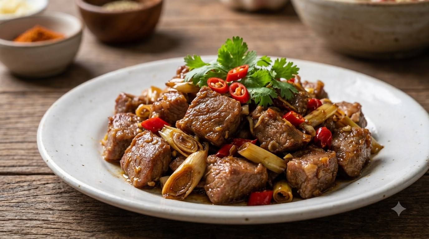 heo rừng xào sả ớt - kết quả thành phẩm