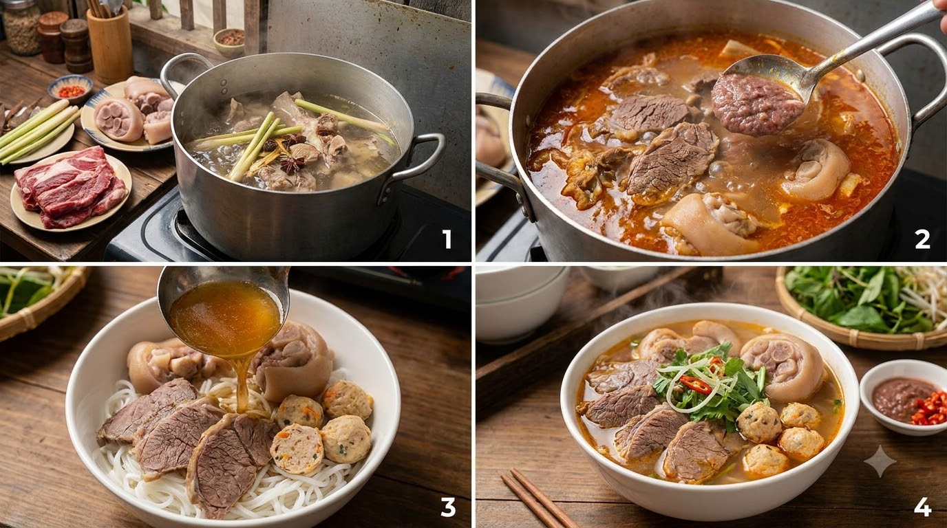 cách nấu bún bò huế - kết quả thành phẩm cách nấu bún bò huế - kết quả thành phẩm