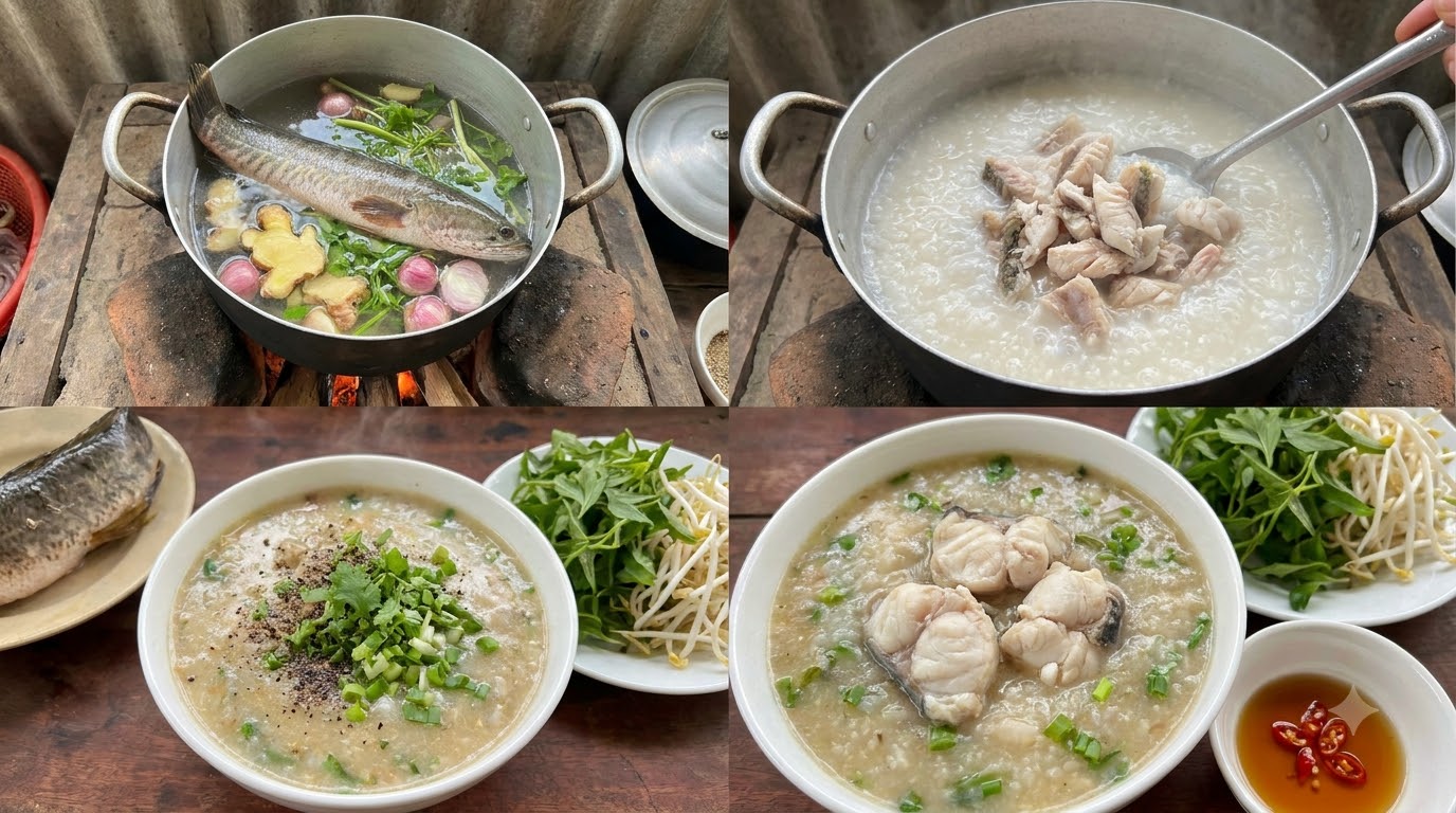 cháo cá lóc - kết quả thành phẩm cháo cá lóc - kết quả thành phẩm