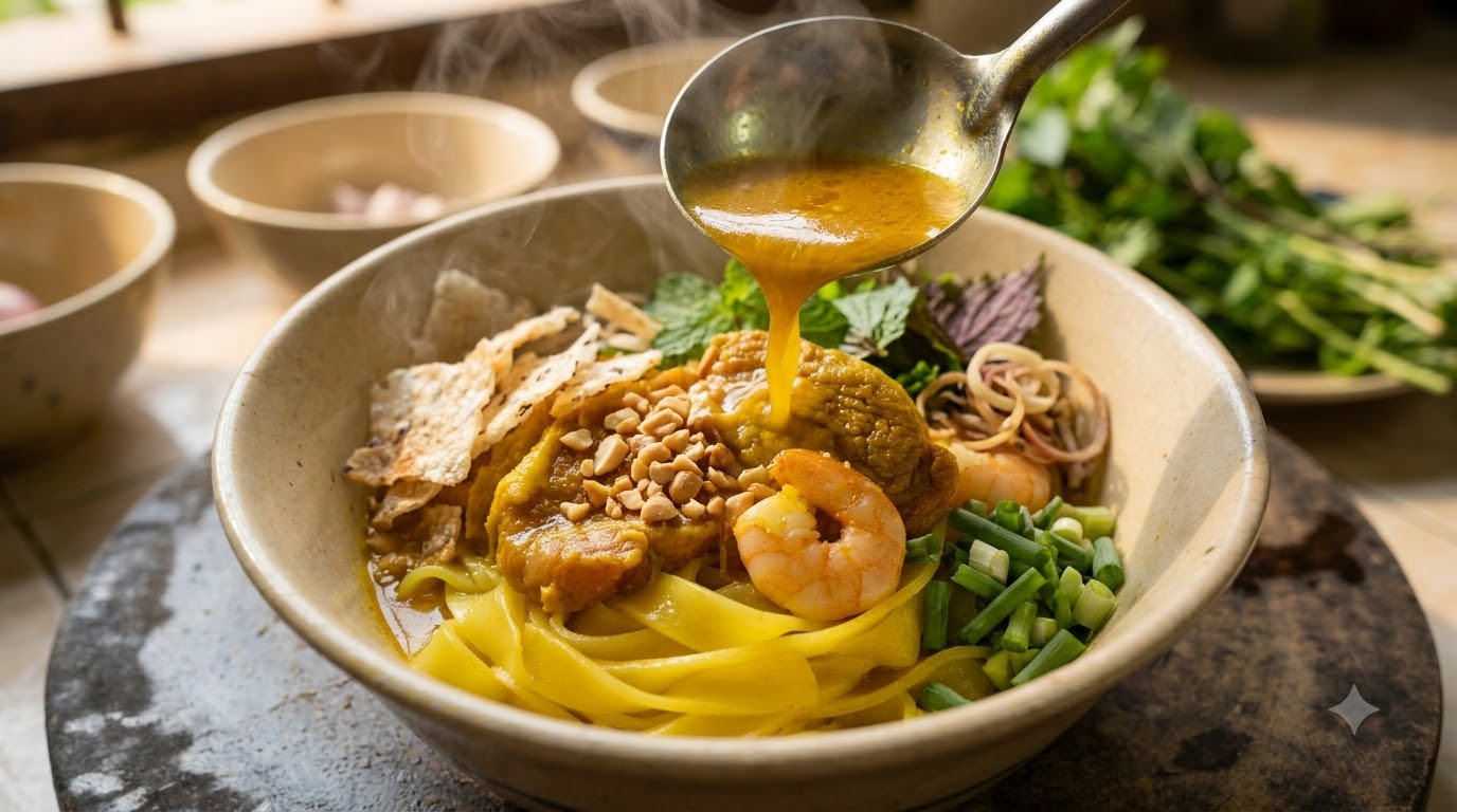 cách nấu mì Quảng - kết quả thành phẩm