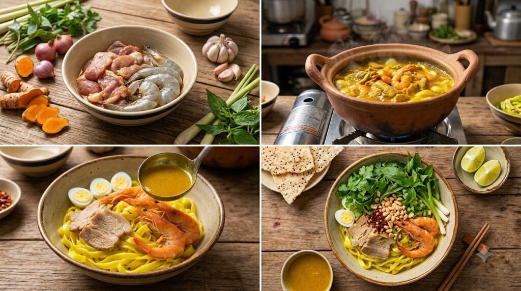 cách nấu mì Quảng - hướng dẫn