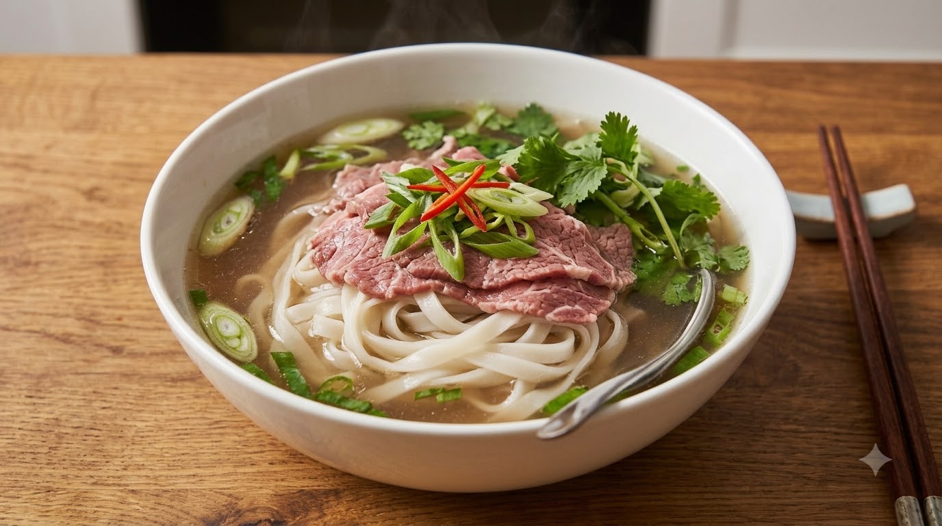 Hướng dẫn quy trình sơ chế và cách nấu phở bò nước dùng trong