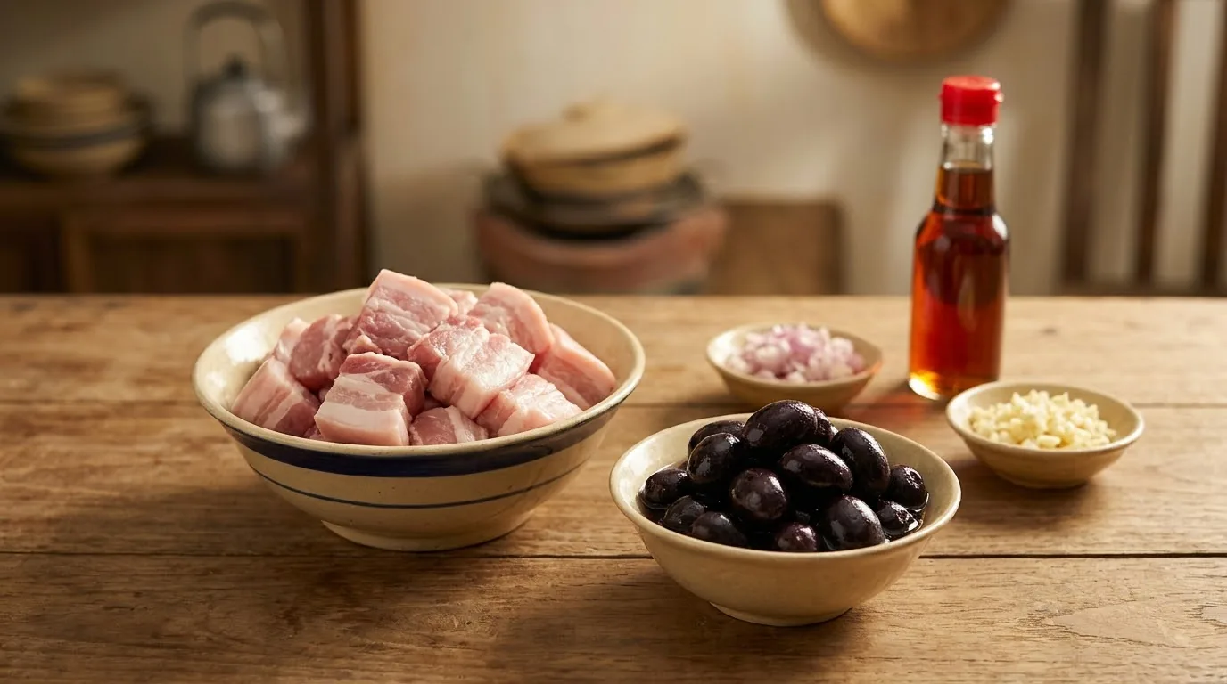 Công đoạn chà xát trám đen với muối hạt để làm sạch nhựa chát