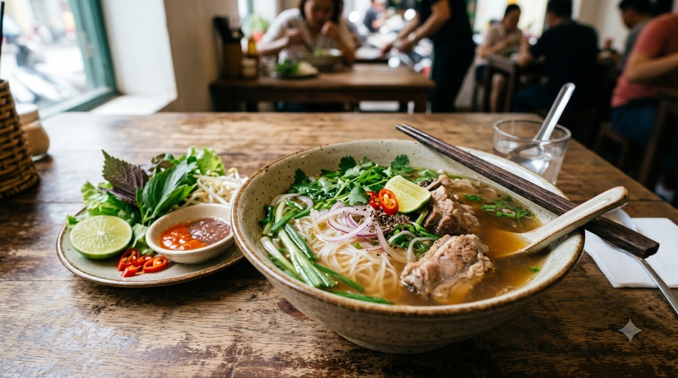 Nguyên liệu chuẩn bị cho món bún sườn thơm ngon