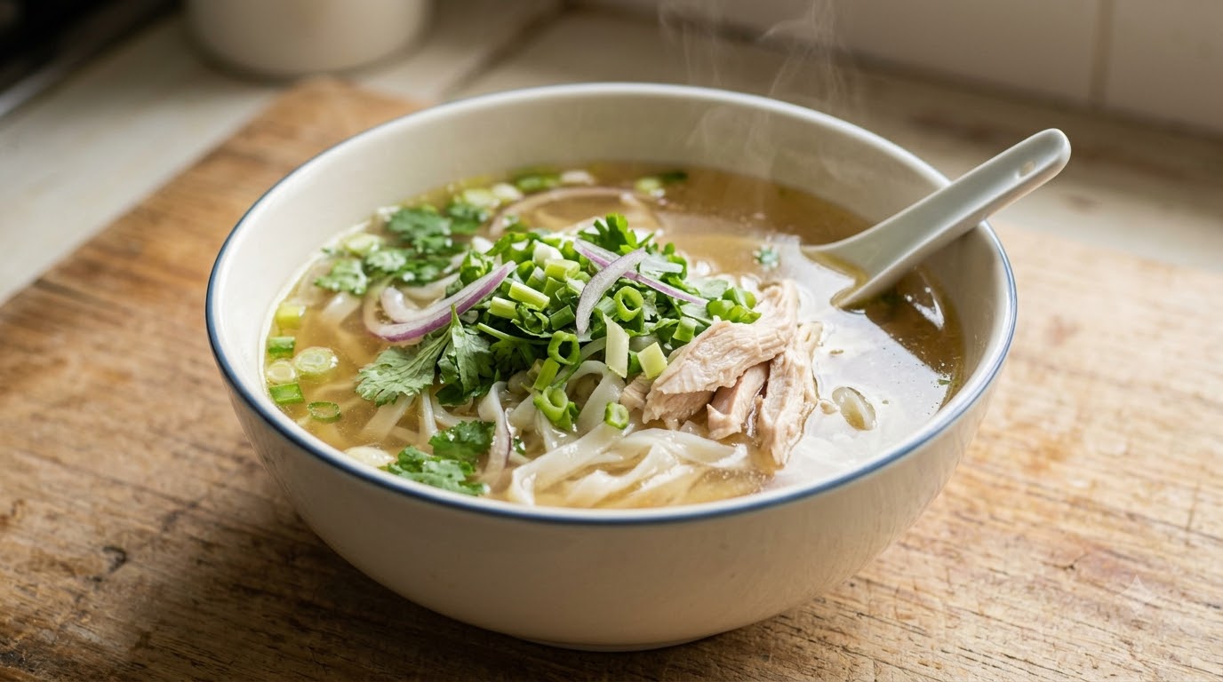 Nguyên liệu và cách nấu phở gà chuẩn vị